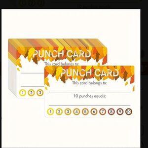 Punch Cards for Buyers & Repeat Customers Rewards 50pc